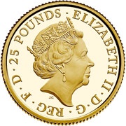 25 Pounds - Elizabeth II Mayflower; Gold Proof obverse image