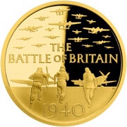 25 Pounds - Elizabeth II Battle of Britain; Gold Proof, United Kingdom, 2020 reverse image