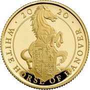 25 Pounds - Elizabeth II White Horse of Hanover; Gold Proof, United Kingdom, 2020 reverse image