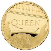 25 Pounds - Elizabeth II The band Queen; Gold Proof, United Kingdom, 2020 reverse image