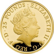 25 Pounds - Elizabeth II 5th portrait; 1/4 oz Fine Gold obverse image