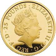 25 Pounds - Elizabeth II White Lion of Mortimer; Gold Proof obverse image