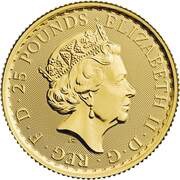25 Pounds - Elizabeth II 5th portrait; 1/4 oz Fine Gold obverse image