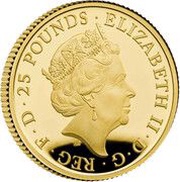 25 Pounds - Elizabeth II 5th portrait; 1/4 oz Fine Gold obverse image