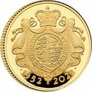 25 Pounds - Elizabeth II Platinum Jubilee; Gold Proof, United Kingdom, 2022 reverse image