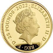 25 Pounds - Elizabeth II The Queen's Reign, Charity and Patronage; Gold Proof obverse image