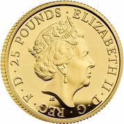 25 Pounds - Elizabeth II Lion of England; Gold Proof obverse image