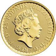 25 Pounds - Elizabeth II Churchill and Roosevelt; 1/4 oz Fine Gold obverse image
