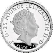 25 Pounds - Elizabeth II 5th portrait; 1/4 oz Fine Platinum obverse image