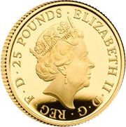 25 Pounds - Elizabeth II Posthumous; Year of the Rabbit; Gold Proof obverse image