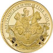 25 Pounds - Charles III 1/4 oz Fine Gold, United Kingdom, 2023 reverse image