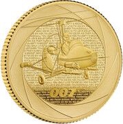25 Pounds - Charles III James Bond - You Only Live Twice; Gold Proof, United Kingdom, 2023 reverse image