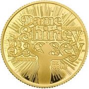 25 Pounds - Charles III Dame Shirley Bassey; Gold Proof, United Kingdom, 2023 reverse image