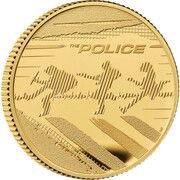 25 Pounds - Charles III The Police; Gold Proof, United Kingdom, 2023 reverse image