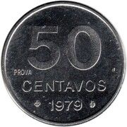 50 Centavos Prova, Brazil, 1979-1980 reverse image