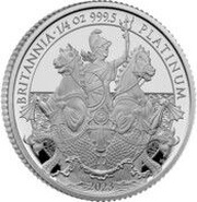 25 Pounds - Charles III 1/4 oz Fine Platinum, United Kingdom, 2023 reverse image
