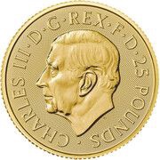 25 Pounds - Charles III Bull of Clarence; 1/4 oz Fine Gold obverse image