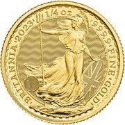 25 Pounds - Charles III 1/4 oz Fine Gold, United Kingdom, 2023-2024 reverse image