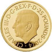 25 Pounds - Charles III Year of the Dragon; Gold Proof obverse image