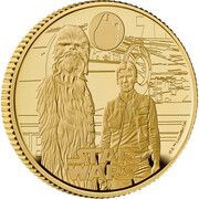 25 Pounds - Charles III Han Solo and Chewbacca; Gold Proof, United Kingdom, 2024 reverse image