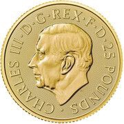 25 Pounds - Charles III Seymour Unicorn; 1/4 oz Fine Gold obverse image