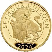 25 Pounds - Charles III Seymour Unicorn; Gold Proof, United Kingdom, 2024 reverse image