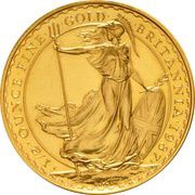 50 Pounds - Elizabeth II 3rd portrait; 1/2 oz Fine Gold, United Kingdom, 1987-1989 reverse image