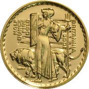 50 Pounds - Elizabeth II 4th portrait; 1/2 oz Fine Gold, United Kingdom, 2001-2012 reverse image