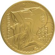 50 Pounds - Elizabeth II 4th portrait; 1/2 oz Fine Gold, United Kingdom, 2003-2012 reverse image