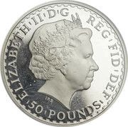 50 Pounds - Elizabeth II 4th portrait; 1/2 oz Fine Platinum obverse image
