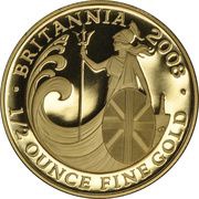 50 Pounds - Elizabeth II 4th portrait; 1/2 oz Fine Gold, United Kingdom, 2008-2012 reverse image