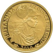 50 Pounds - Elizabeth II 4th portrait; 1/2 oz Fine Gold, United Kingdom, 2010-2012 reverse image