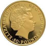 50 Pounds - Elizabeth II 4th portrait; 1/2 oz Fine Gold obverse image