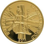 50 Pounds - Elizabeth II 4th portrait; 1/2 oz Fine Gold, United Kingdom, 2011-2012 reverse image