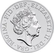 50 Pounds - Elizabeth II 5th portrait; 1 oz Fine Silver obverse image