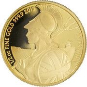 50 Pounds - Elizabeth II 5th portrait; 1/2 oz Fine Gold, United Kingdom, 2015 reverse image