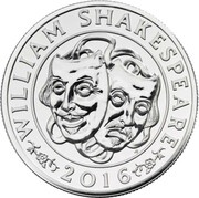 50 Pounds - Elizabeth II William Shakespeare, Fine Silver, United Kingdom, 2016 reverse image