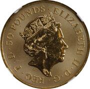 50 Pounds - Elizabeth II Gold Standard; 1/2 oz Fine Gold obverse image