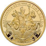 50 Pounds - Charles III 1/2 oz Fine Gold, United Kingdom, 2023 reverse image