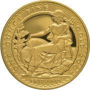 100 Pounds - Elizabeth II 4th portrait; 1 oz Fine Gold, United Kingdom, 2005 reverse image