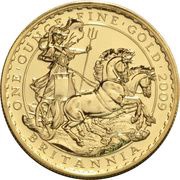 100 Pounds - Elizabeth II 4th portrait; 1 oz Fine Gold, United Kingdom, 2009 reverse image