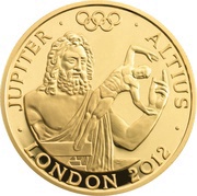100 Pounds - Elizabeth II Jupiter - Altius; Gold Proof, United Kingdom, 2011 reverse image