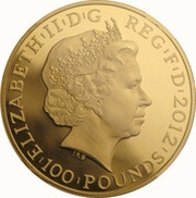100 Pounds - Elizabeth II Mars - Fortius; Gold Proof obverse image
