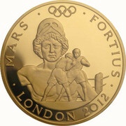 100 Pounds - Elizabeth II Mars - Fortius; Gold Proof, United Kingdom, 2012 reverse image