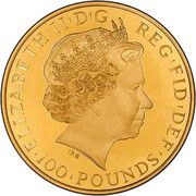 100 Pounds - Elizabeth II 4th portrait; 1 oz Fine Gold obverse image