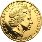 100 Pounds - Elizabeth II Year of the Horse; 1 oz Fine Gold obverse image