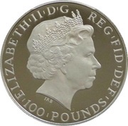 100 Pounds - Elizabeth II World War I; Platinum Proof obverse image