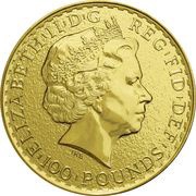 100 Pounds - Elizabeth II 4th portrait; 1 oz Fine Gold obverse image