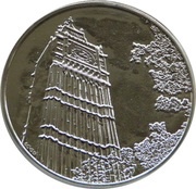 100 Pounds - Elizabeth II Big Ben; 2 oz Fine Silver, United Kingdom, 2015 reverse image
