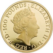 100 Pounds - Elizabeth II Year of the Rooster; Gold Proof obverse image